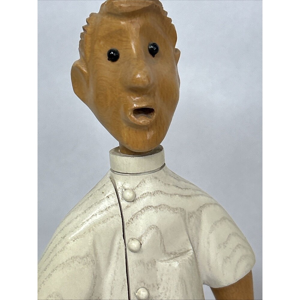 Vtg Romer Doctor Dentist Lot Hand Carved Wooden Figure Sculpture Made In Italy - Picture 4 of 9